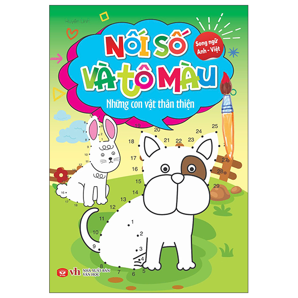 Nối Số Và Tô Màu - Những Con Vật Thân Thiện - Song Ngữ Anh-Việt